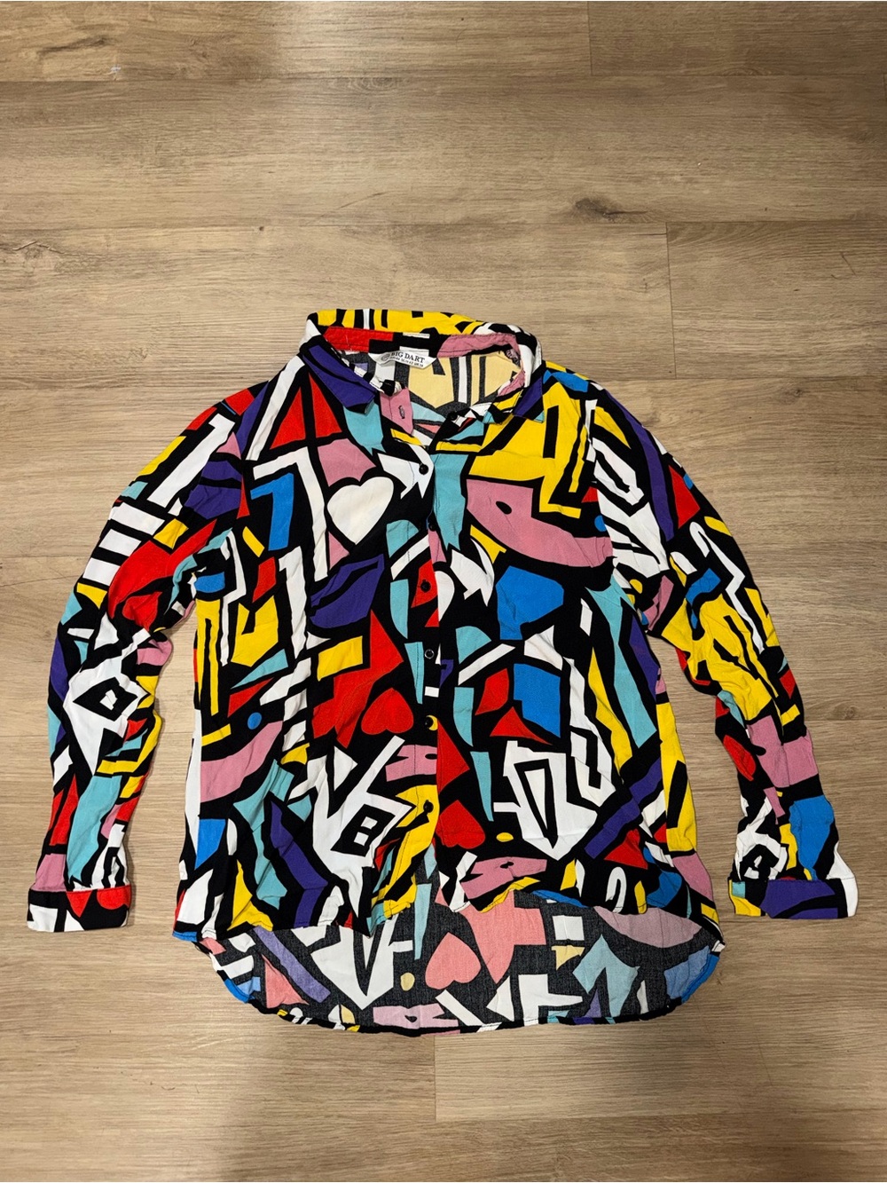 Vibrant Multi-Color Abstract Button-Down Shirt